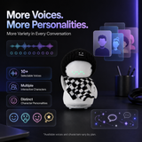 OUROBOT AI Companion Robot, Smart Voice Chat Desktop Robot with Smart Reminders and Friendly Interaction, Rechargeable Robot for Kids & Adults Gift,with Black Hat & Black White Checkered Scarf