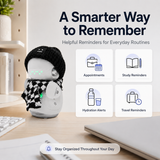 OUROBOT AI Companion Robot, Smart Voice Chat Desktop Robot with Smart Reminders and Friendly Interaction, Rechargeable Robot for Kids & Adults Gift,with Black Hat & Black White Checkered Scarf