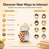 OUROBOT Interactive AI Robot Companion, Voice Chat Smart Desktop Robot with Smart Reminders, Rechargeable Robot with Animated Movements, Gift for Kids & Adults, Includes Cream Knit Hat & Scarf