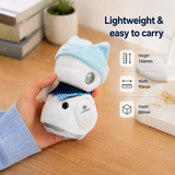 OUROBOT AI Companion Robot, Voice Chat Smart Desktop Robot with Smart Reminders & Interactive Features, Rechargeable AI Robot Gift for Kids & Adults, with Light Blue Star Hat & Denim Plaid Bandana